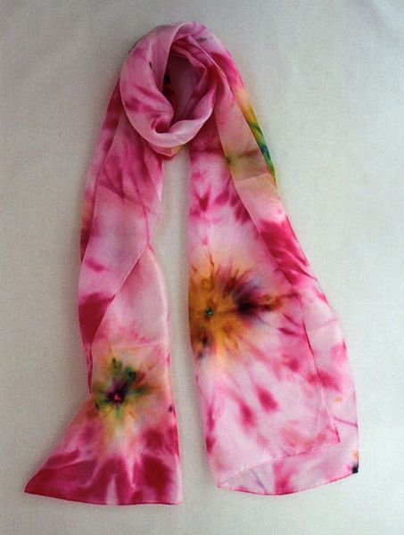 Echarpe de seda tye dye